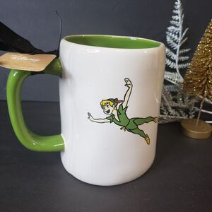 NEW Rae Dunn Disney Artisan Collection Peter Pan Large Double Sided Green Mug